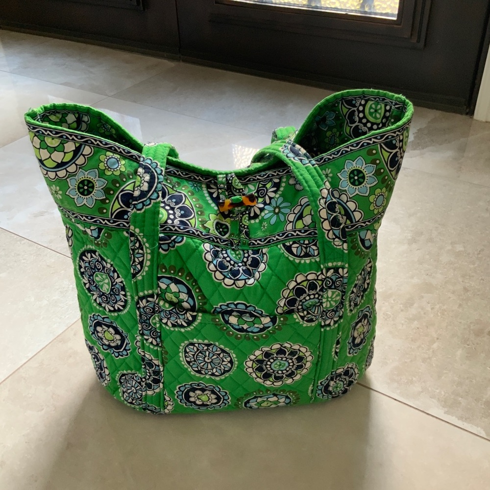 Vera Bradley Green and Blue Floral Tote
